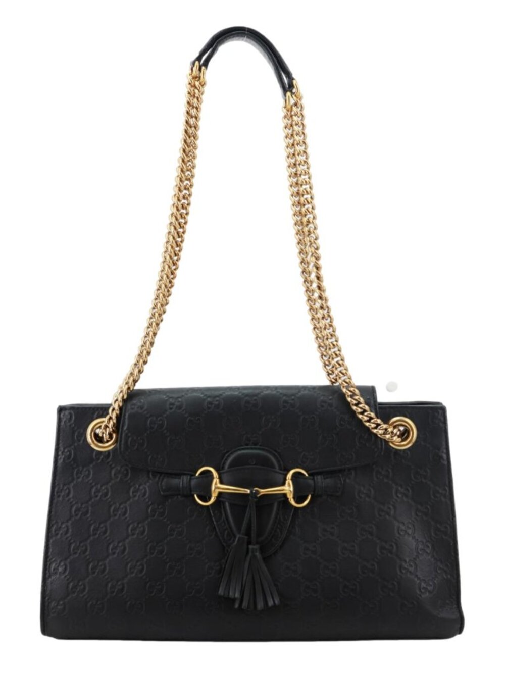 Gucci Emily Leather Chain Shoulder Bag Black 295403